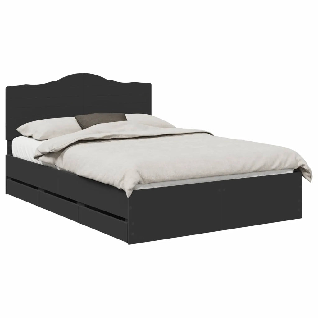 Struttura del letto Nero 140 x 200 cm Legno Ingegnerizzato