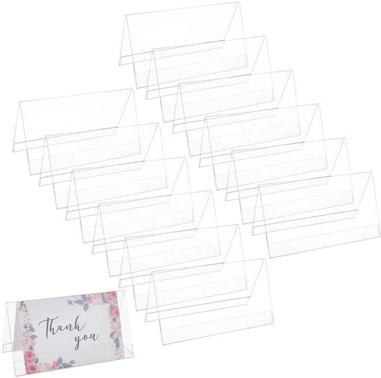 Supporto per Segnalibro in Acrilico 16 pezzi - 18x8,5cm - V-forma - Etichettatura chiara - Solida e Resistente - Angolo di lettura perfetto - Orecchione per segnalibro