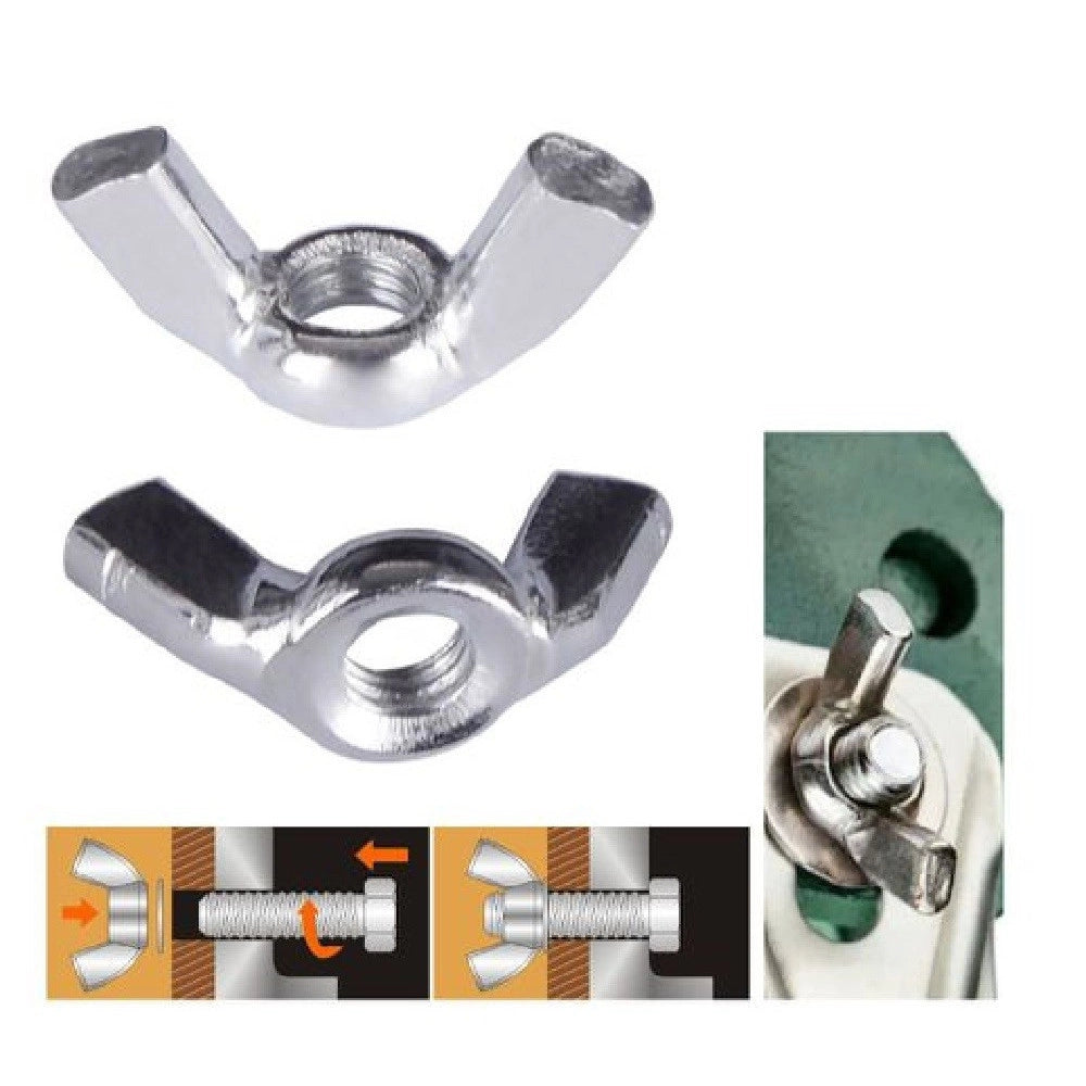 Trade Shop - Set 12 Pezzi Dadi Di Serraggio Dado Con Alette Filettatura M5 Fissaggio 93327 -