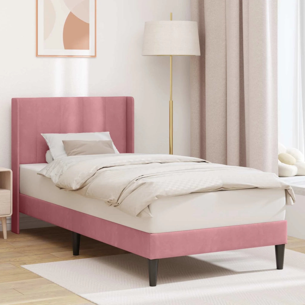 Struttura del letto con testiera Rosa 100 x 200 cm Velluto 42027488