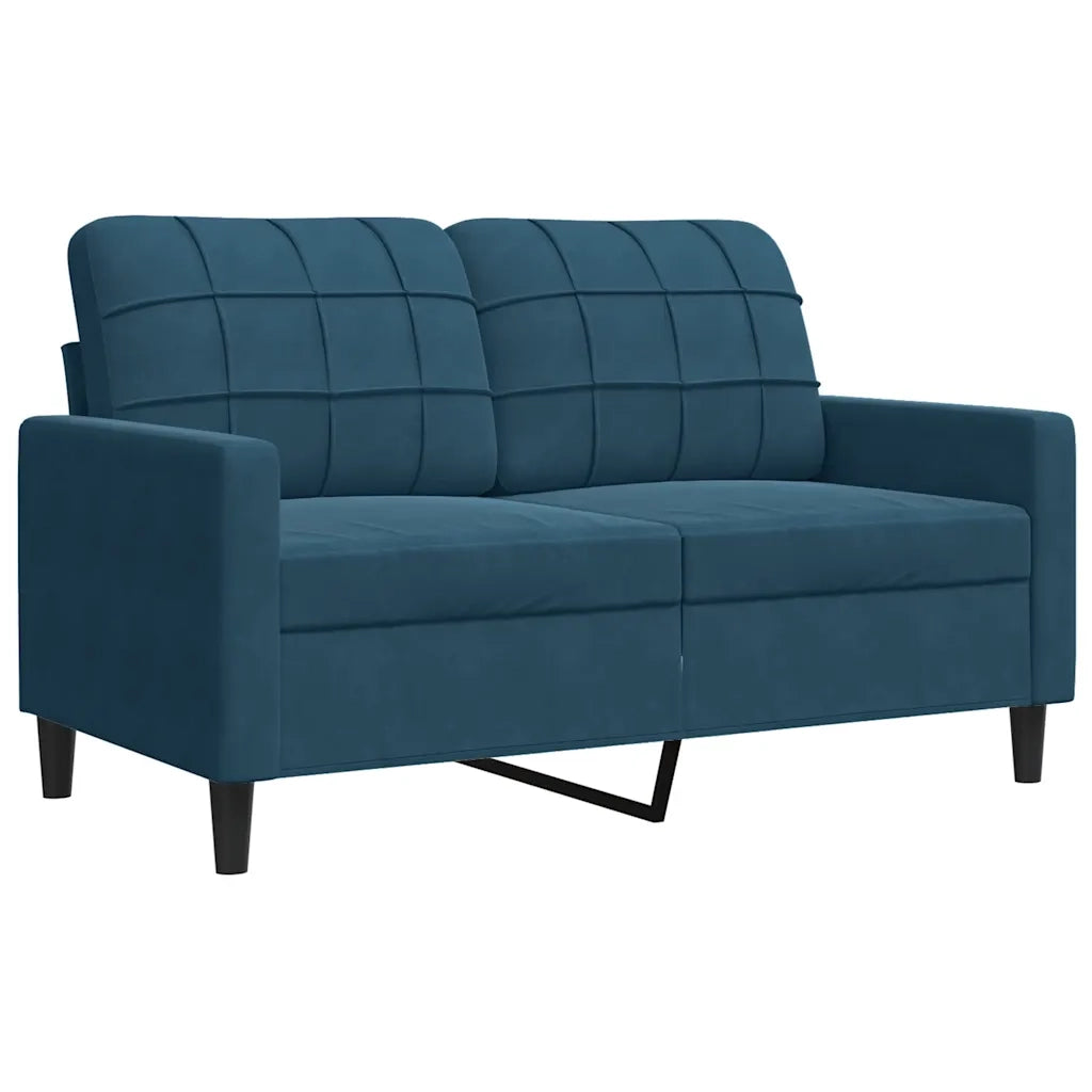 Set di Divani 4 pz con Cuscini Blu in Velluto