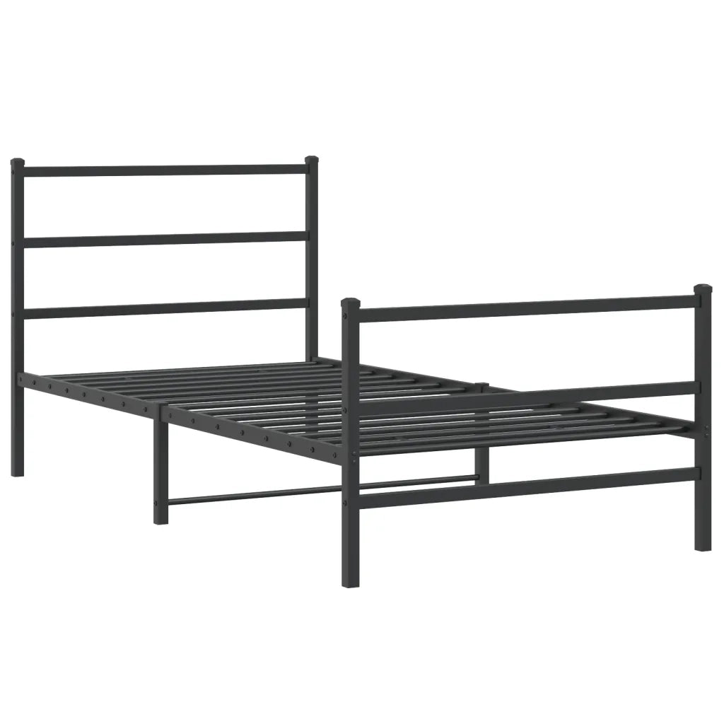 Giroletto con Testiera e Pediera Metallo Nero 107x203 cmcod mxl 86517