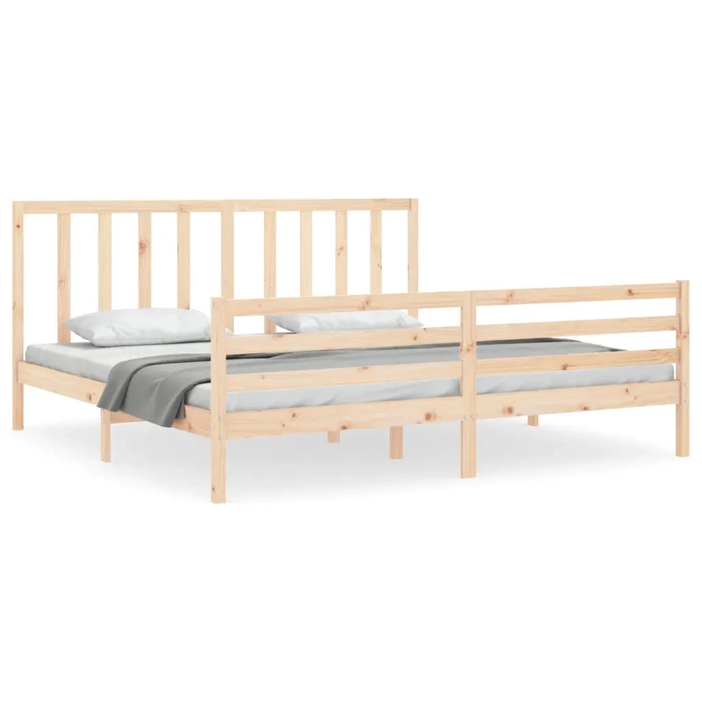 Giroletto senza Materasso-Struttura Letto 200x200 cm in Legno Massello di Pino 455502