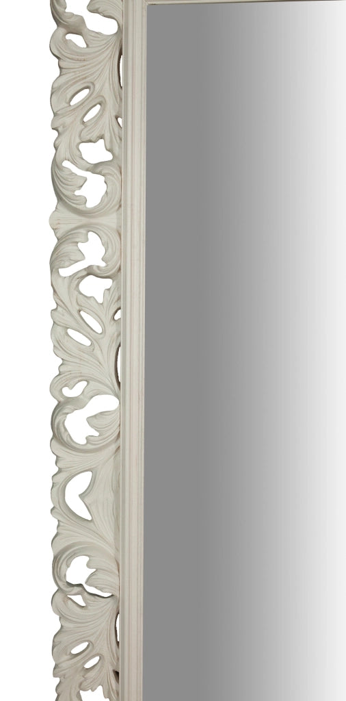 Biscottini SPECCHIERA DA PARETE IN LEGNO FINITURA BIANCA ANTICATA MADE IN ITALY realizzata