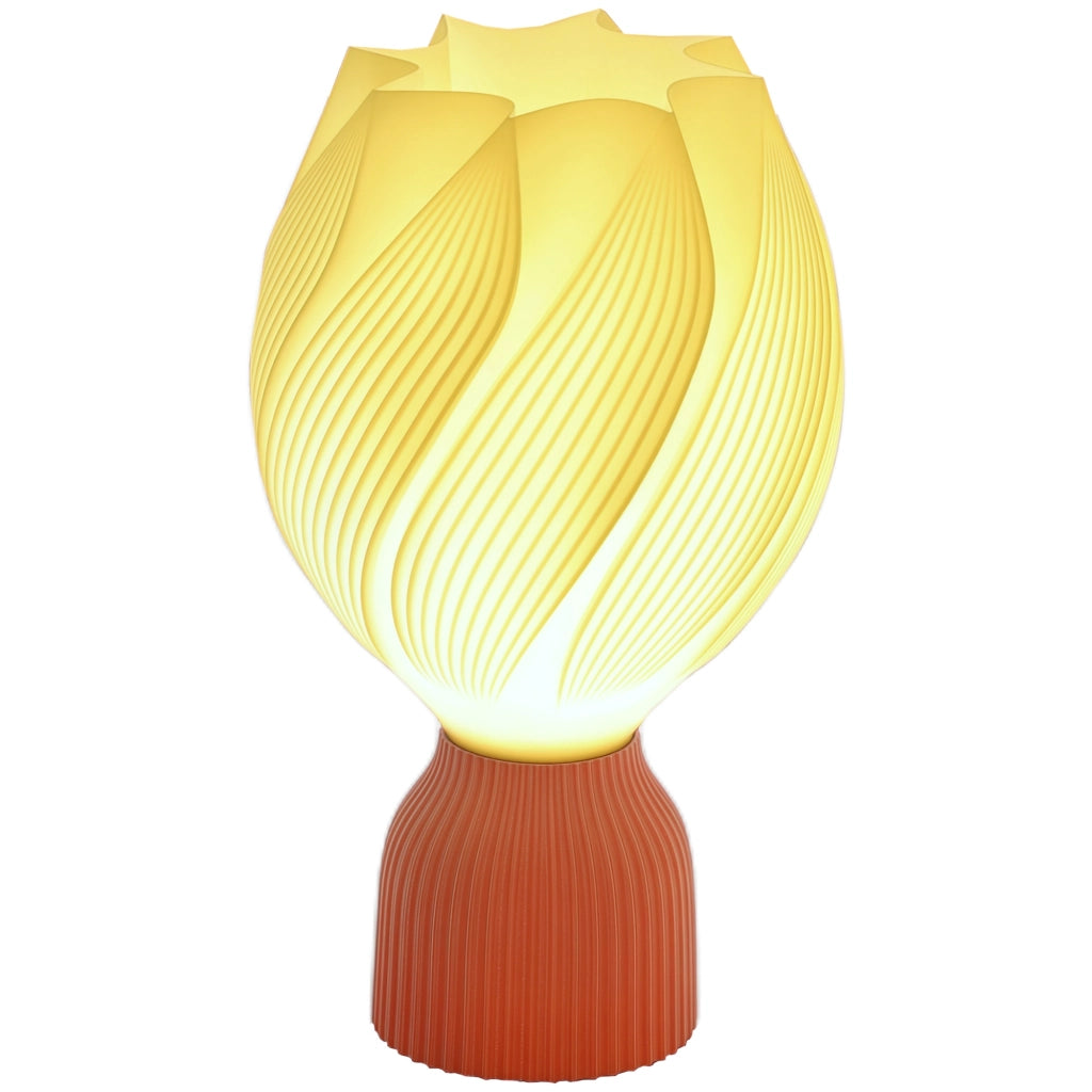 Tavolino LED 3D con design petali ¨C zephmum ¨C bianco e terracotta ?16,5x28 cm