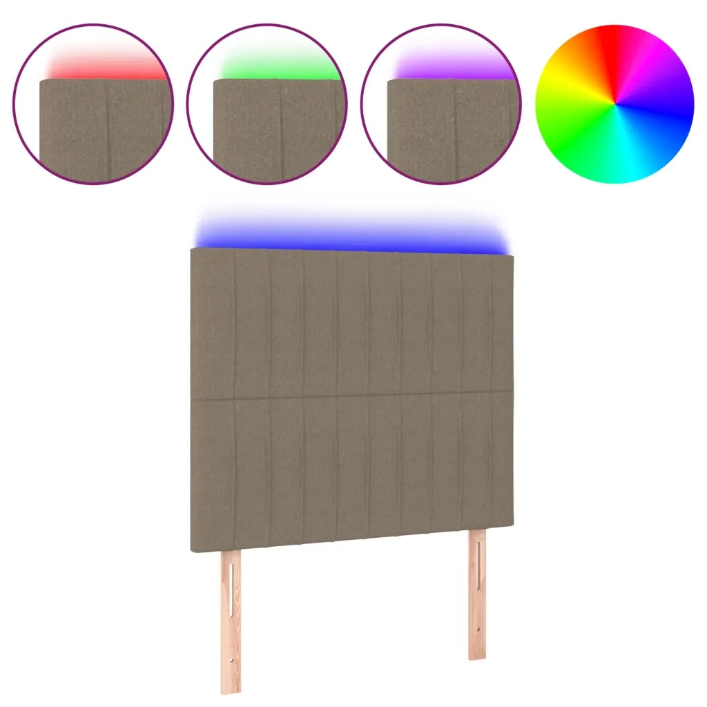 Testiera a LED-Testata con LED tortora 90x5x118/128 cm in Tessuto 914696