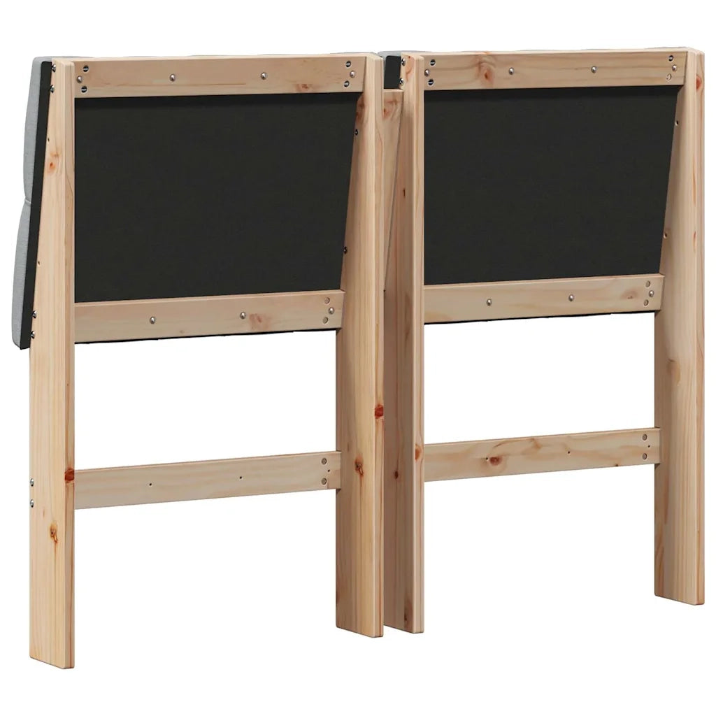 Testiera | Testata imbottita Grigio chiaro 120 cm Pino massello