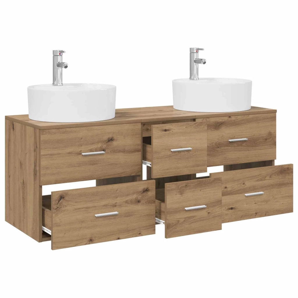 Set di mobili per il bagno 3 pz Rovere Artigianale 3405890