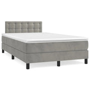 Letto a Molle con Materasso e LED Grigio Chiaro 120x190 cm Velluto