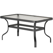 Comodino in vetro temperato; motivo ondulato; angoli arrotondati; ideale per balcone; 95 x 55 cm; nero