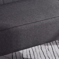 Divano 2 Posti Moderno in Tessuto Senza Braccioli, Divanetto da Salotto con Gambe in Legno, 117x56.5x77 cm, Grigio Scuro