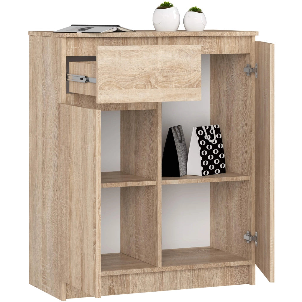 Cassettiera AKORD K80 Cassettiera Sonoma Quercia 80 cm 2 ante 1 cassetto 80x40x99 cm