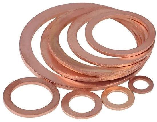 Flessi di chiusura in rame - Gasket M6x8x1,0mm - 50 pezzi - Alta qualità - Per sanitario e industria - Prevenzione di perdite - Durabilità garantita