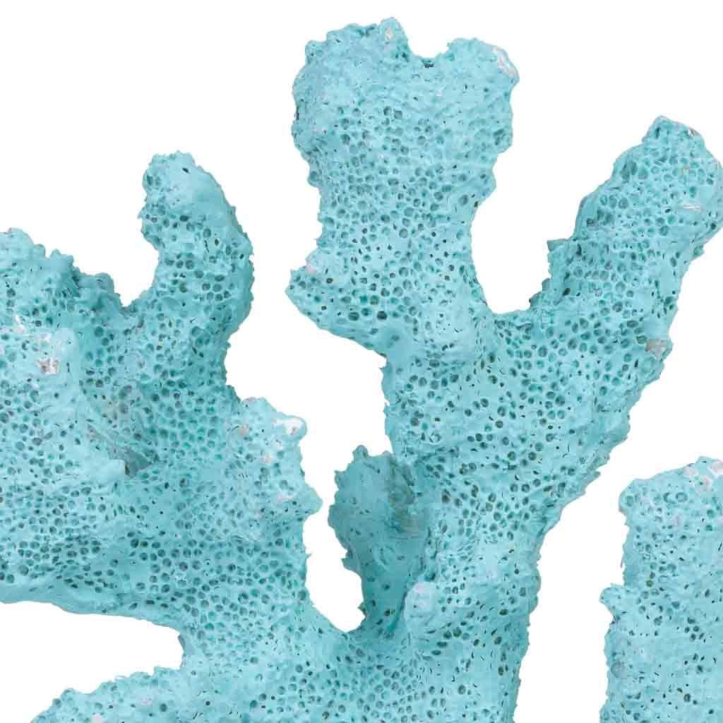 Figura decorativa in corallo in resina blu, 12x5x12h cm
