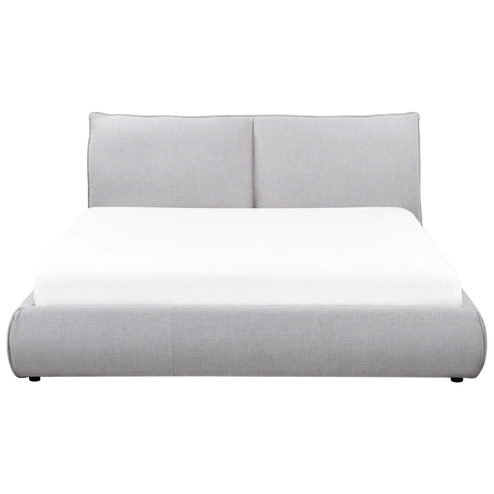 Letto matrimoniale imbottito in tessuto grigio 160 x 200 cm stile classico camera da letto
