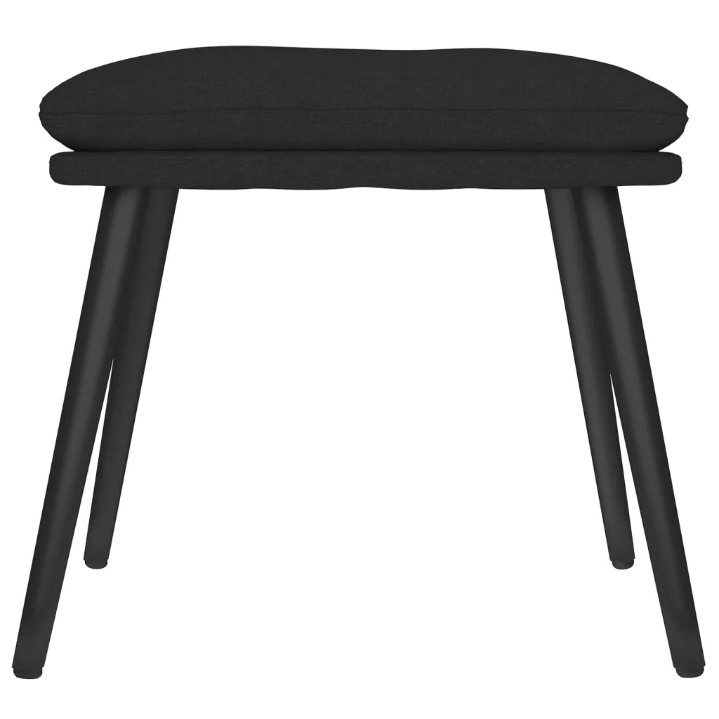 Poggiapiedi Nero 45x29,5x35 cm in Tessuto