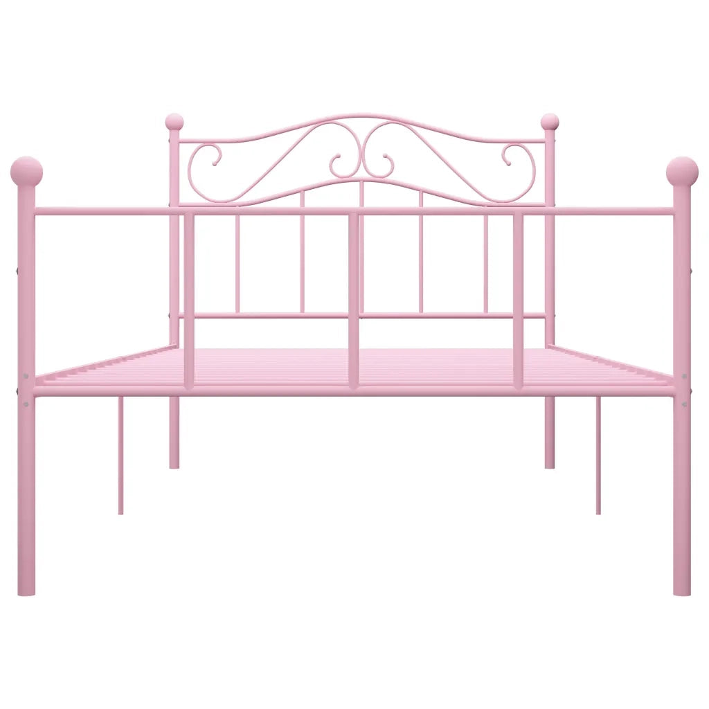 Giroletto-Struttura Letto Rosa in Metallo 90x200 cm 977582