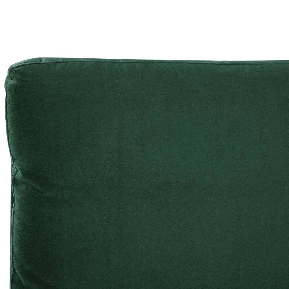 Letto imbottito moderno in velluto di colore verde 160 x 200 cm moderno elegante