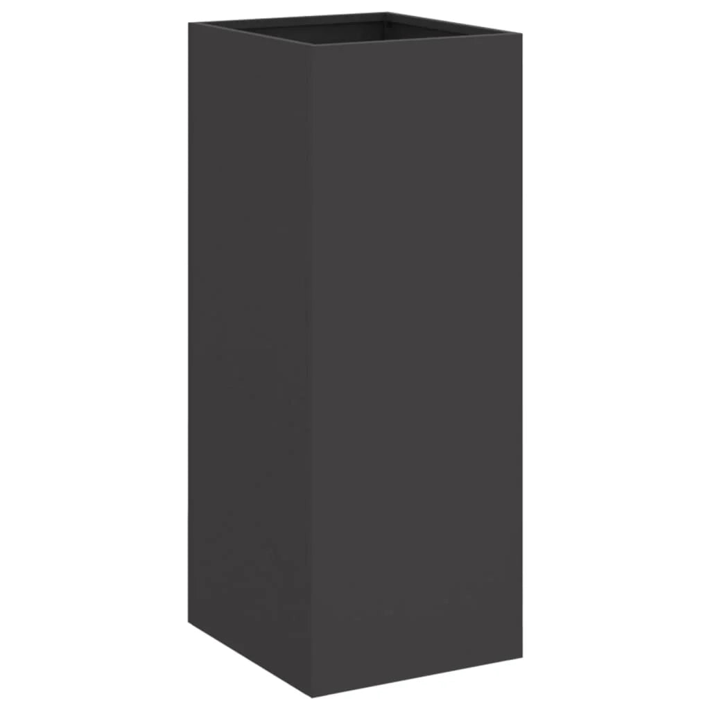 Fioriera rialzata per piante fiori terrazza giardino 32 x 29 x 75 cm acciaio nero 02_0037503