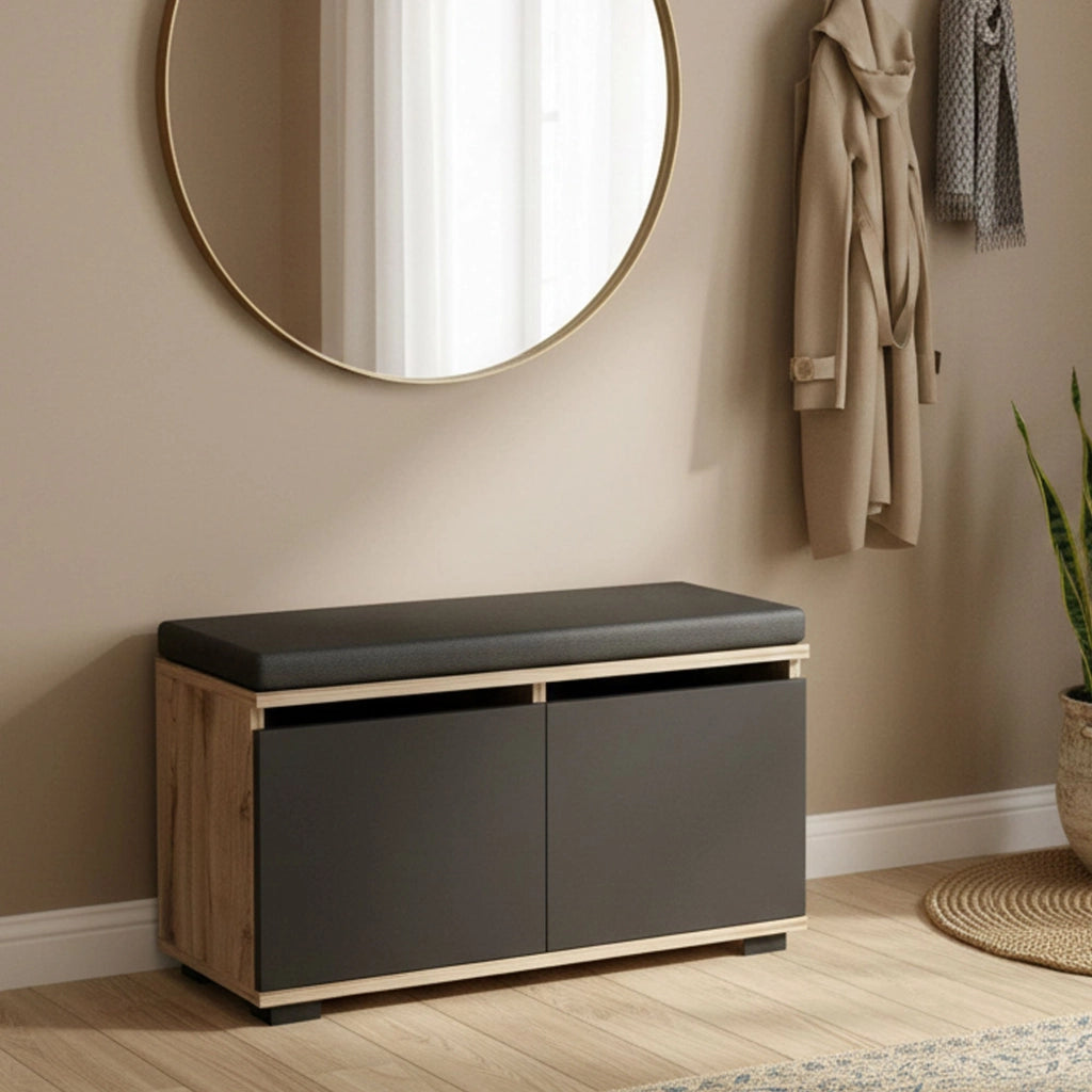 Mobile Portascarpe Delphin, Scarpiera 8 Paia, 80x35x42h cm Marrone Noce