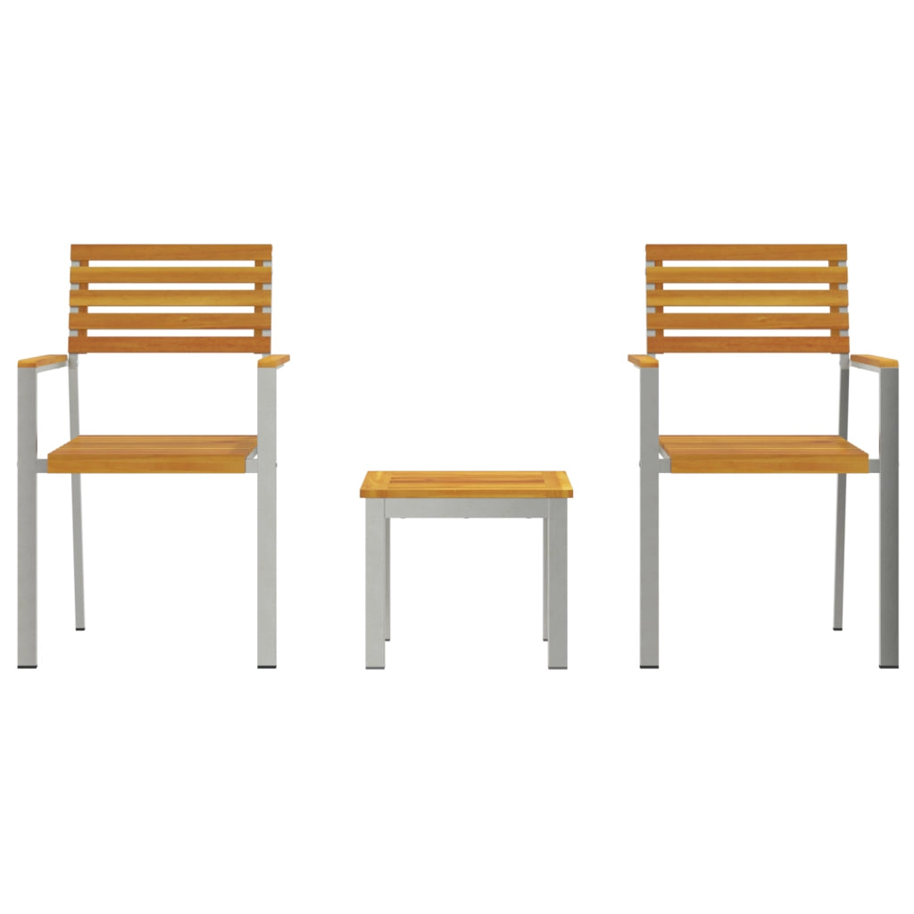 Set da Pranzo per Giardino  3 Pezzi Legno Massello di Acacia
