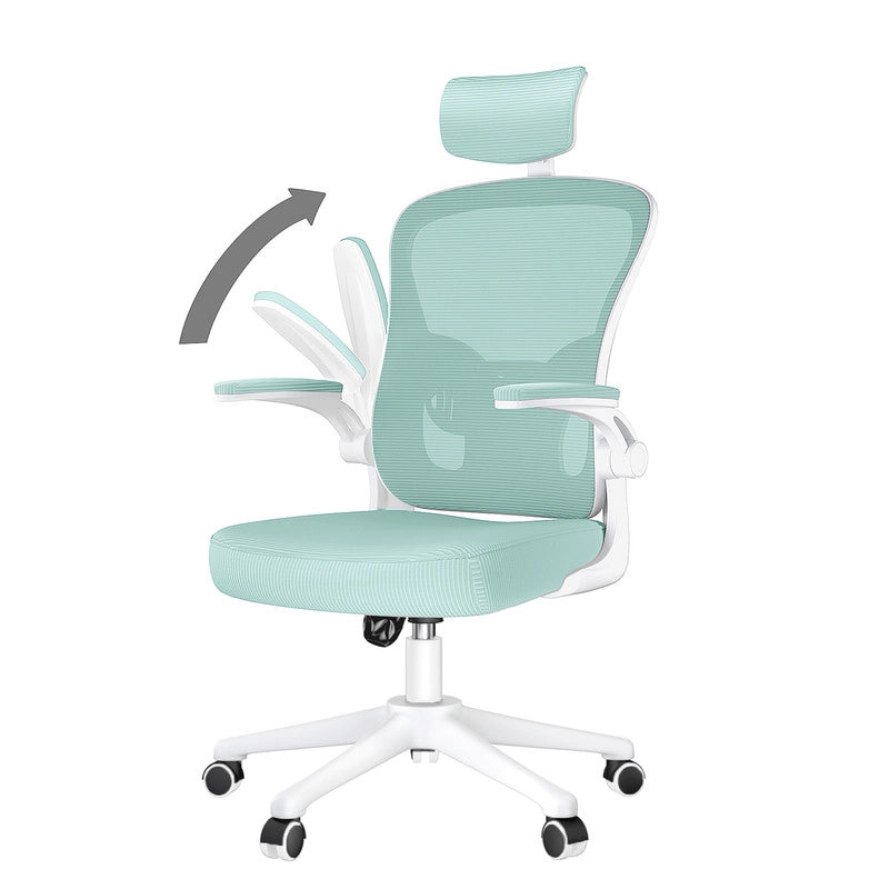 Sedia da ufficio - HAMLODY Poltrona ergonomica con braccioli 2D, altezza poggiatesta supporto lombare schienale regolabile verde