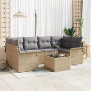 Set Divano da Giardino 7 pz 6-Numero di posti Beige e grigio 3353929