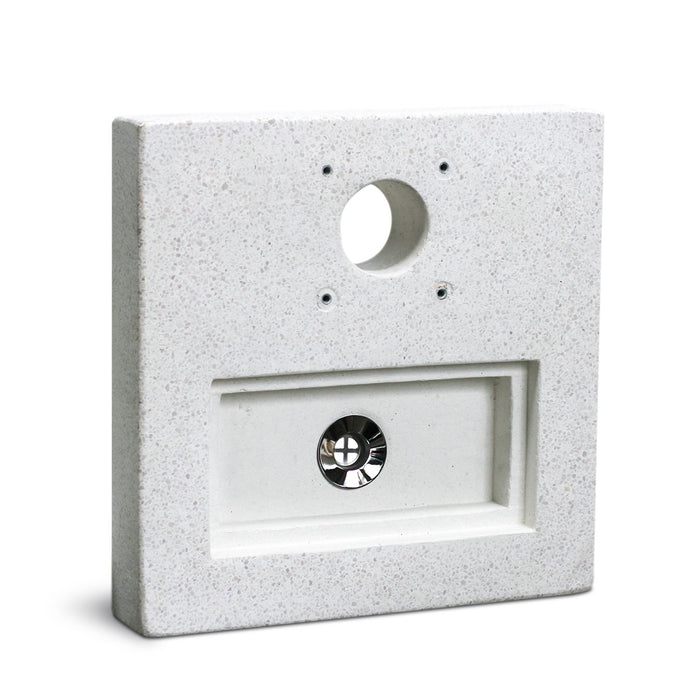 Base Quadrata 40x40x8 cm per Fontane in Cemento Levigato Bianco