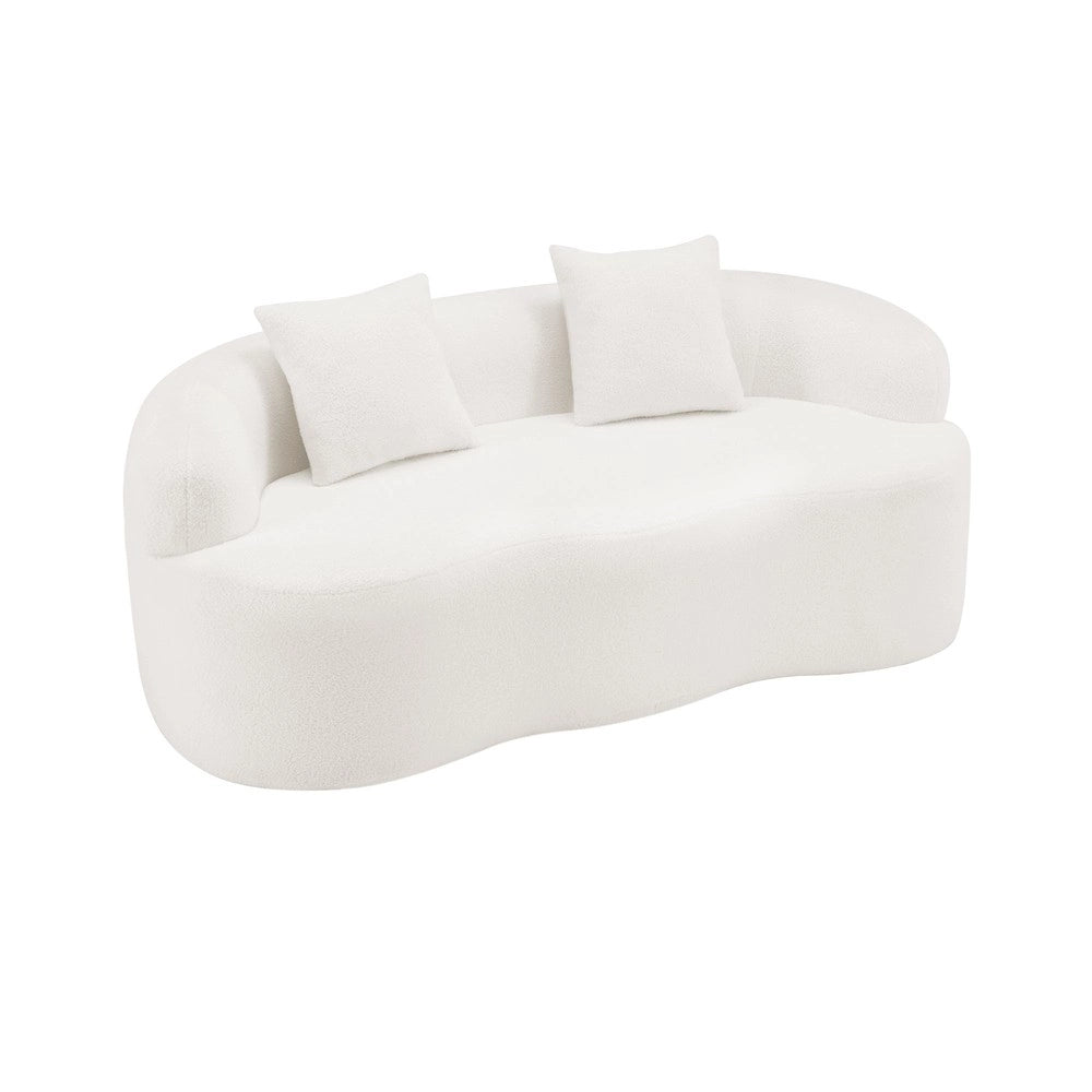 Divano Loveseat 2 Posti con Cuscini ¨C Xylo ¨C Crema, Braccioli Arrotondati
