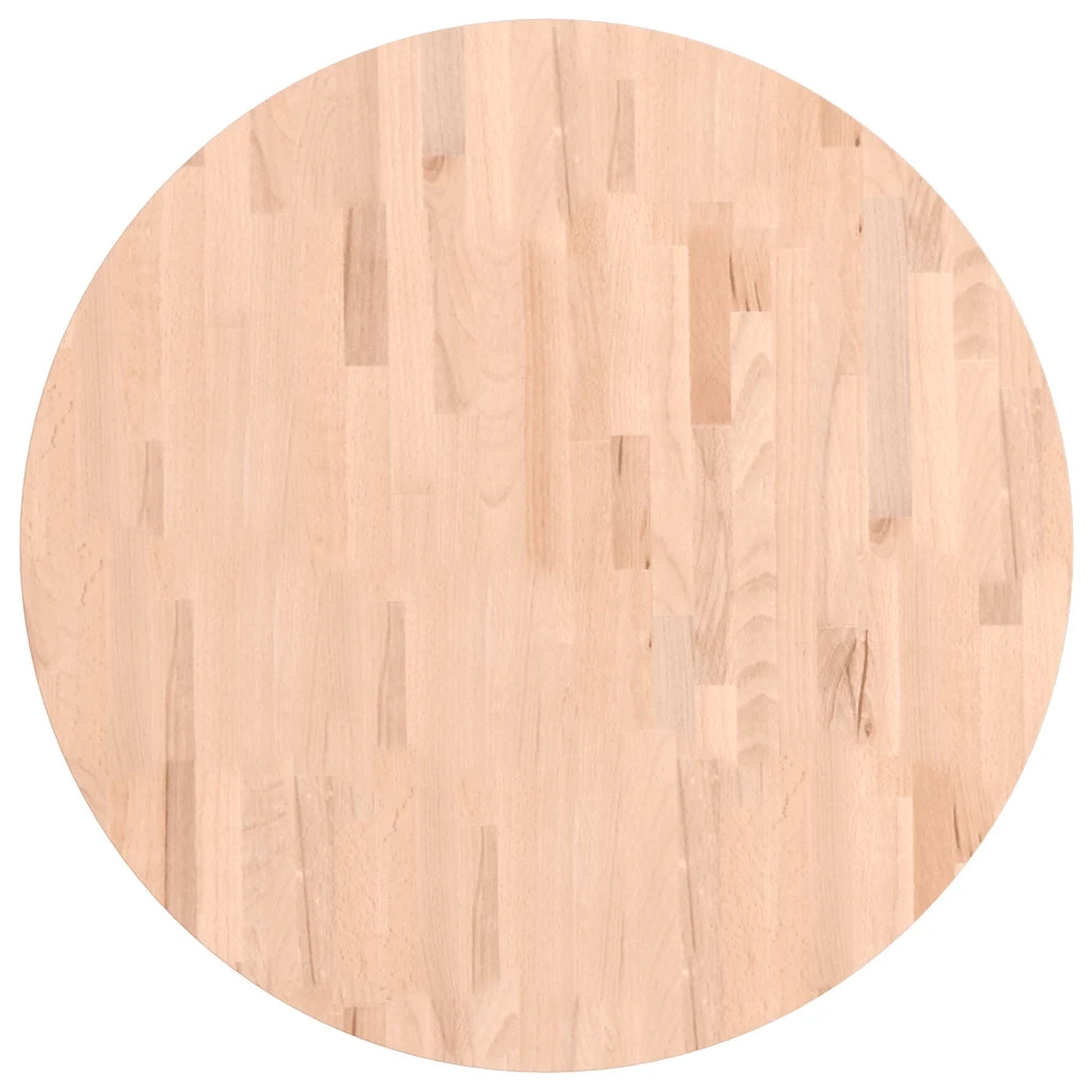 Piano per Tavolo Ø80x2,5 cm Rotondo in Legno Massello di Faggio 355918