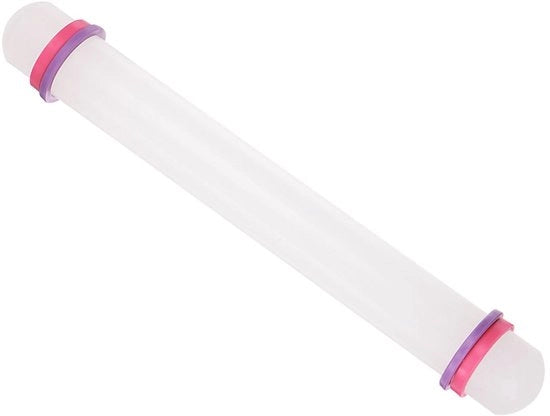 Fondant Roller, 9 Pollici di Lunghezza, Guida a Guscio in Plastica PP Non-Aderente con Anelli per Modellare Fondant e Pasta Frolla