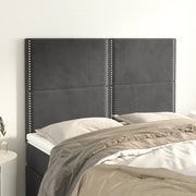 Testiera-Testata Decorativa Grigio Scuro 144x5x118/128 cm Velluto 153078