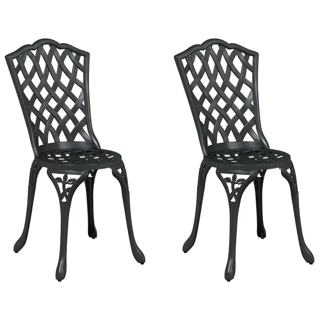 Sedia da Giardino 2 pcs Nero 39 x 40 x 87cm Alluminio 42002395