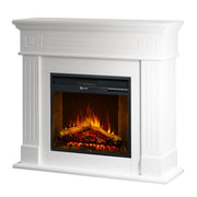 Camino elettrico caminetto da terra CAMBRIDGE in legno Bianco 110x25x95h