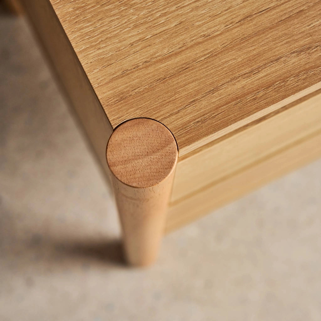 Set 2 comodini decoro legno 2 cassetti , marrone naturale