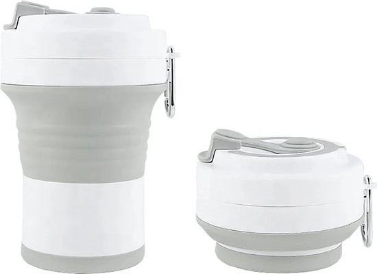 Caffè Grande Portatile Opificio - 550 ml - Chiusura e Facile da Trasportare – Otre da Campeggio - Tazza per Bere - Grande Formato - Grigio