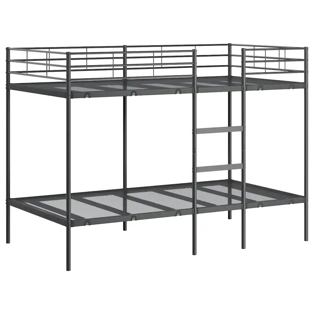Letto a Castello senza Materasso-Struttura Letto a Castello Nero 100x200 cm in Acciaio 430728
