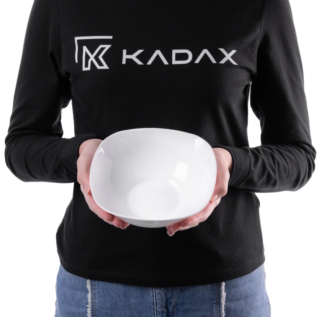 Ciotola in vetro KADAX per insalata, snack, insalata, 19 cm, ciotola per zuppa, bianca