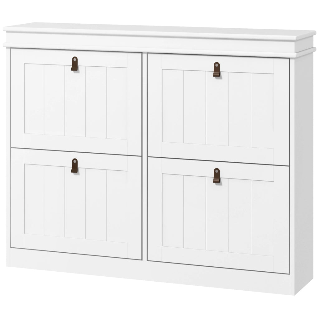 Armadio per scarpe con cassetti ¨C zephmum ¨C bianco 105x24x82,5cm