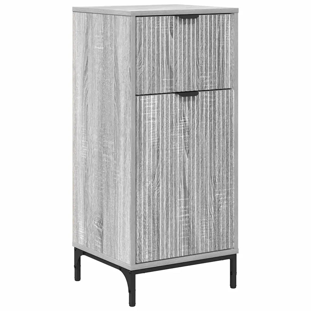 Set di mobili per il bagno con cassetto con porta Grigio Sonoma