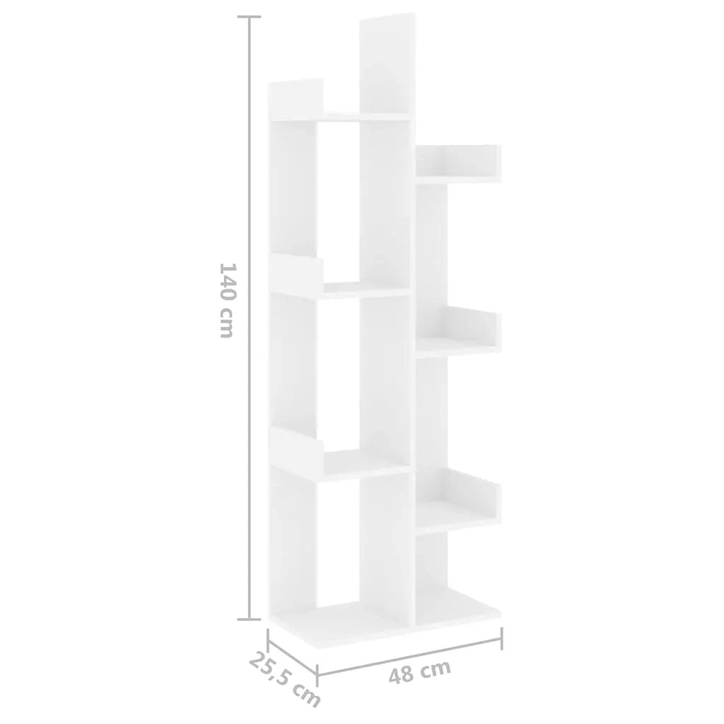 Libreria Bianca 48x25,5x140 cm in Legno Multistrato