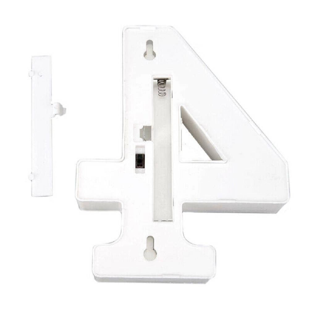 Trade Shop - Numero 4 Luminoso Bianco A Led Decoro Per Eventi Feste Luce Calda 3000k 16x3cm -