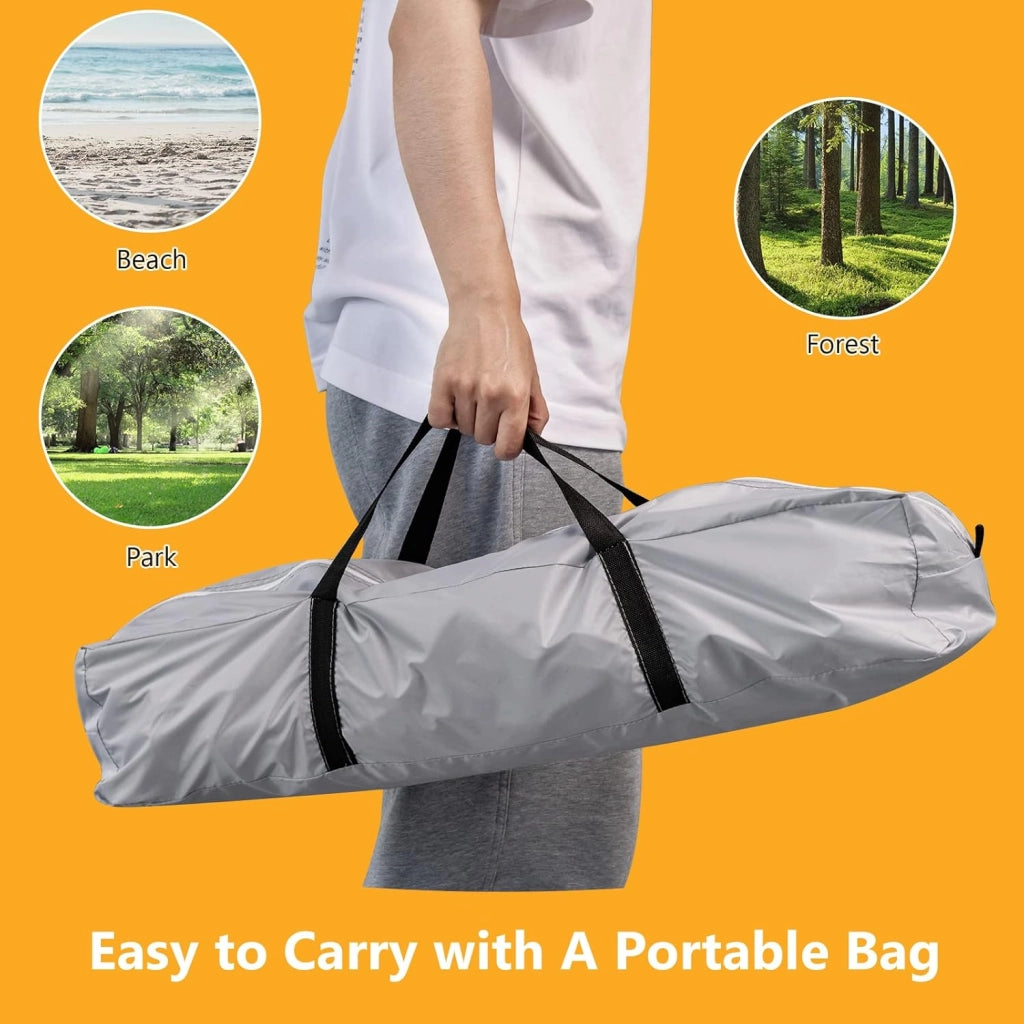 Tenda parasole pieghevole,327 x 327 x 270 cm,con protezione UPF 50+,tenda da spiaggia con borsa per il trasporto,parasole per 5-6 persone,portatile,tenda da spiaggia per famiglia,bianco