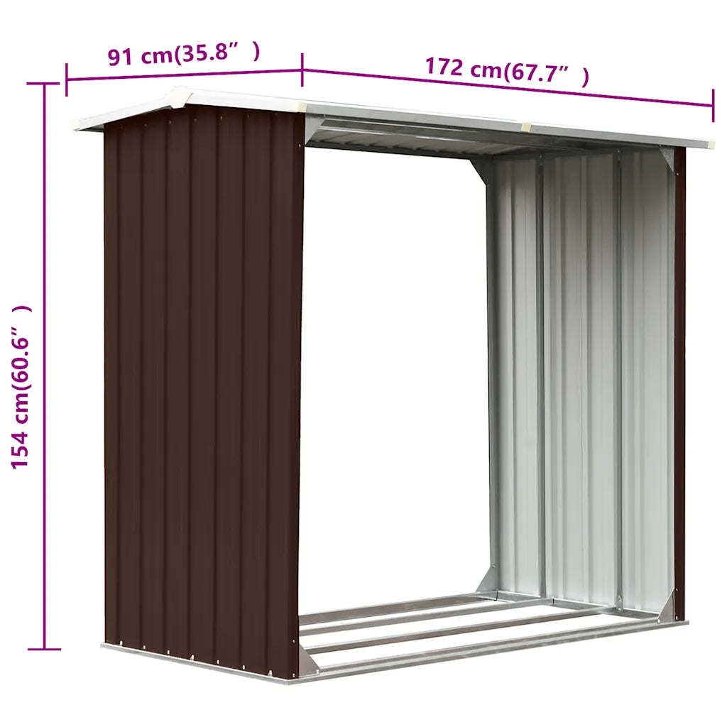 Capannone in Acciaio Zincato 172x91x154 cm Marrone 47081