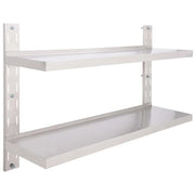 Mensola | Ripiano | Scaffale a Sospensione a 2 Livelli in Acciaio Inox 120x30 cm