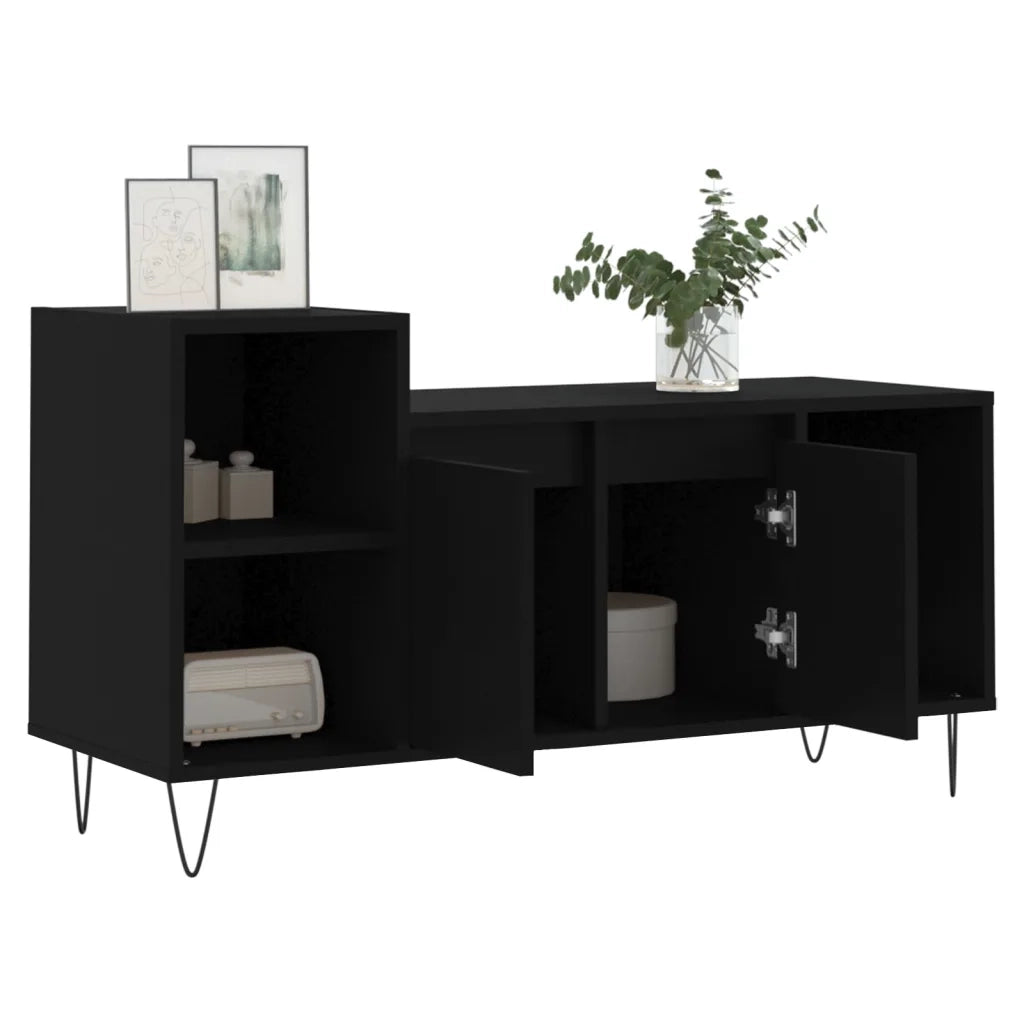 Mobile Porta TV Nero 100x35x55 cm in Legno Multistrato 831317