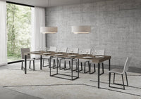 Consolle Allungabile 90-300x40x77 cm Nordica Tortora Telaio Antracite