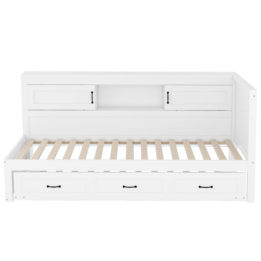 Divano letto daybed - Xylo - 90x200 cm LED USB contenitore bianco