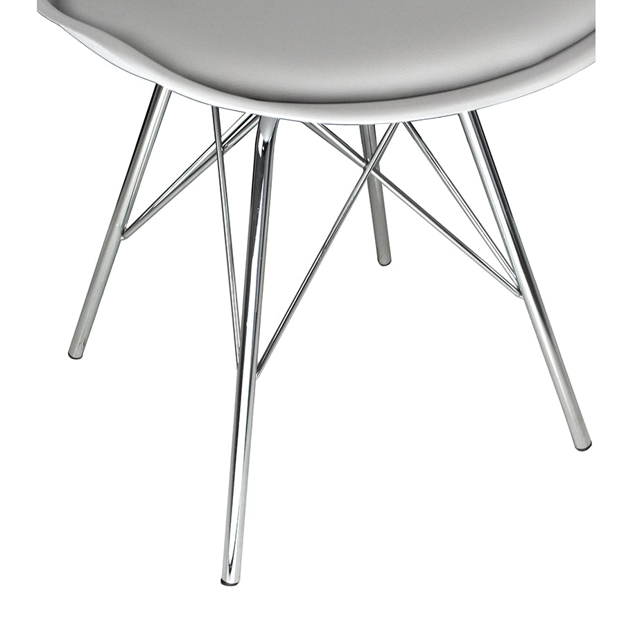 Sedia in polipropilene grigio piede in metallo cromato - Alex (2 pz.) - SD01ALPM