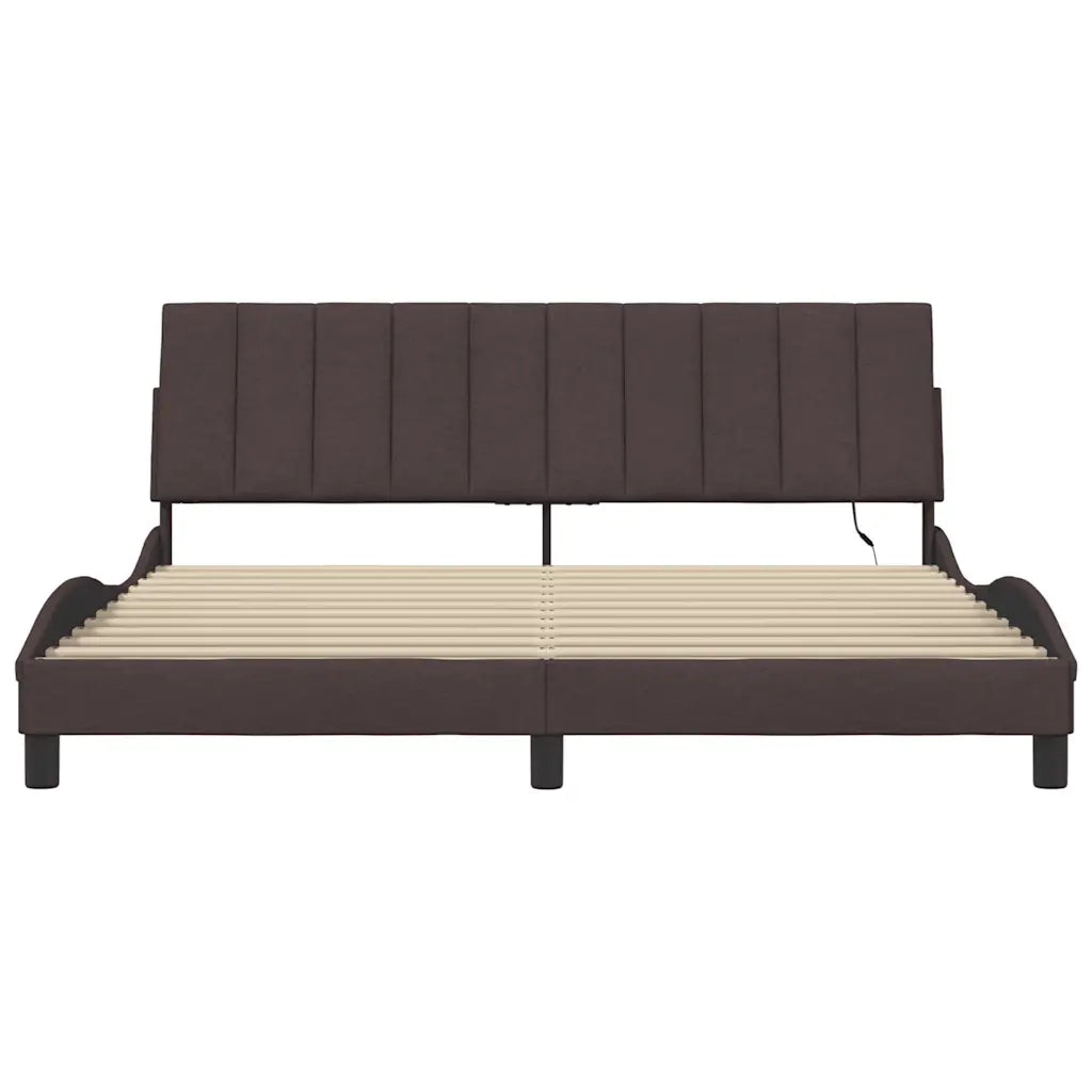 Giroletto senza Materasso Hanko Marrone Scuro 180x200 cm Tessuto 3310478